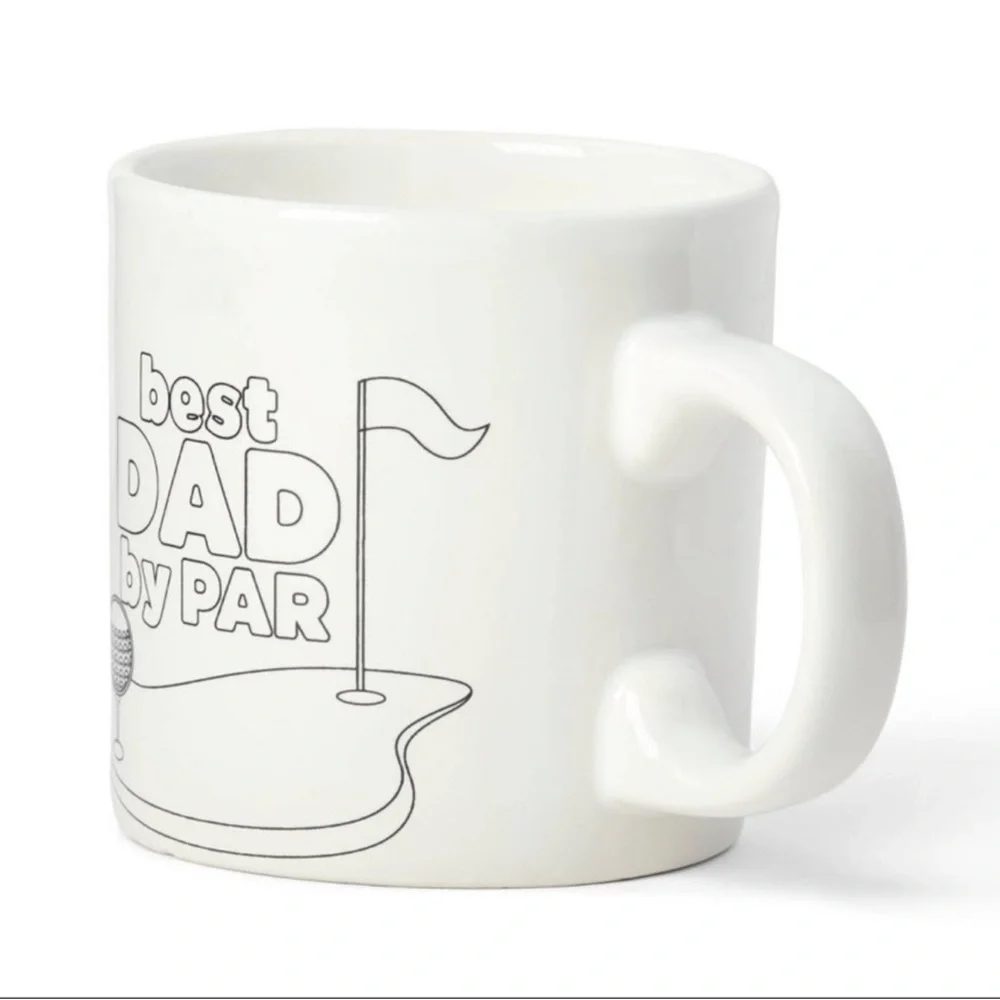 New! Target Bullseye Playground Paint Your Own Mug BEST DAD BY PAR (golf mug)